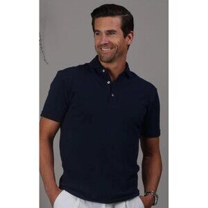 NWT Collars and Co 3XL Mens Polo Luxury Pique Cotton Navy Shirt Preppy Coastal